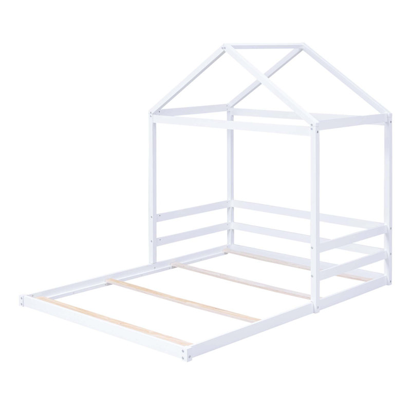 Lit de maison double Ajayden, Blanc
