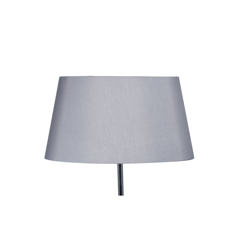 Martha Oval Silk Mix Tapered Lampshade, Steel Grey, 23cm H x 40cm W x 22cm D