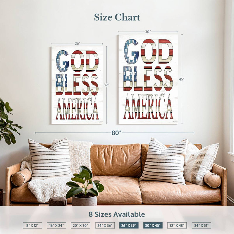 Kema Patriotic God Bless America, H 39 po x l 26 po