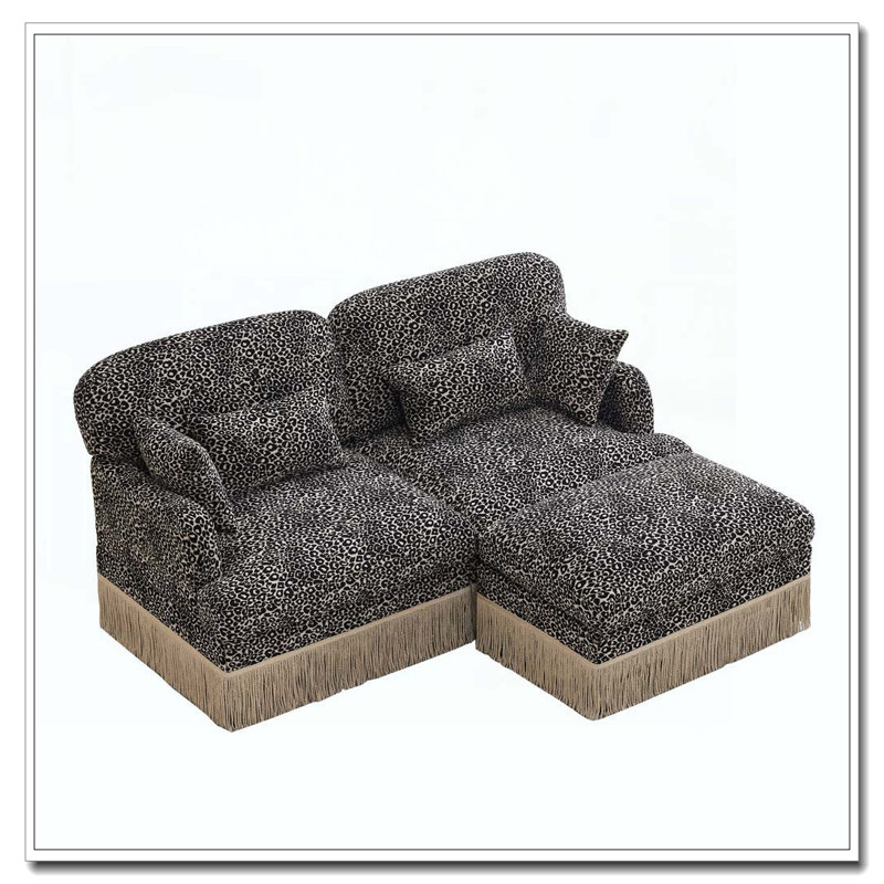 Canapé Comfy Chenille Leopard, kaki + 2 sièges + 1 siège