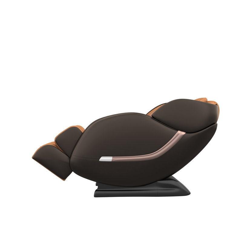 Fauteuil de massage inclinable et chauffant en simili cuir avec repose-pieds inclus, Similicuir brun