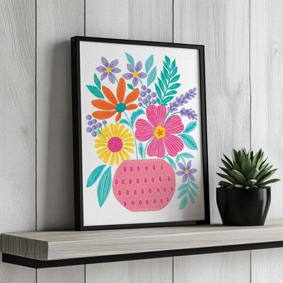 «Pink Pots Flowers» par Cat Thurman Designs, reproduction d'art