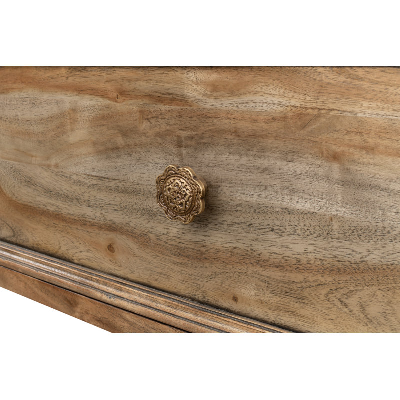 Desert Bleached Brown Acacia Wood and Iron Console Table