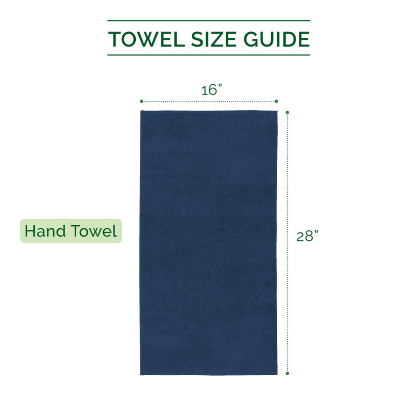 Elegant Comfort 100% Turkish Cotton 4-Piece Towel Set – Ultra Soft, Highly Absorbent, Quick Dry Bathroom Towels, Navy