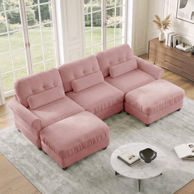 Canapé modulaire en U 3 places Chenille