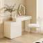 Coiffeuse avec miroir lumineux, 5 tiroirs, 1 chaise
