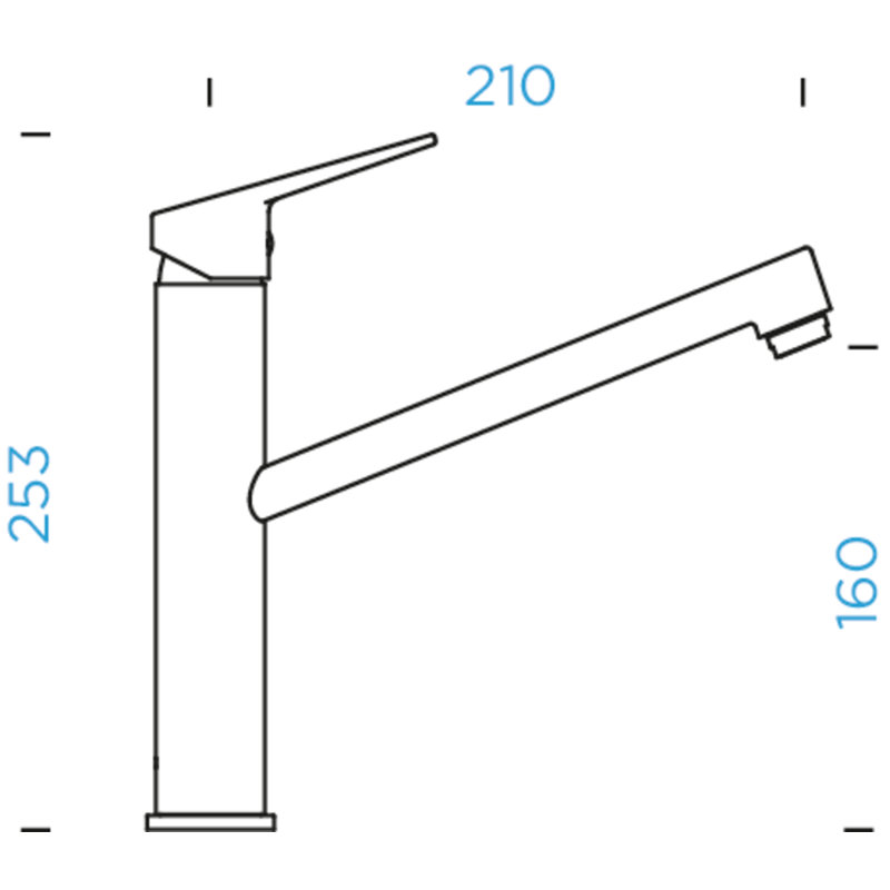 High Pressure Single Lever Monobloc Tap, Edelstahloptik