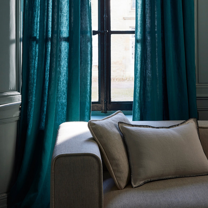 Nino Eyelet Semi Sheer Curtain, Blue, 135 x 280cm