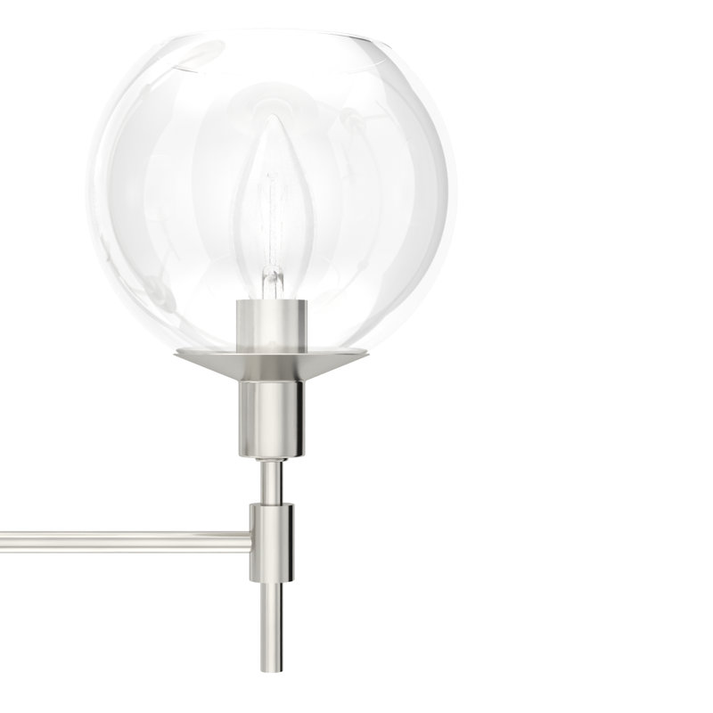 Xidane With Clear Glass 3 Light Chandelier Ceiling Light Fixture, Brushed Nickel