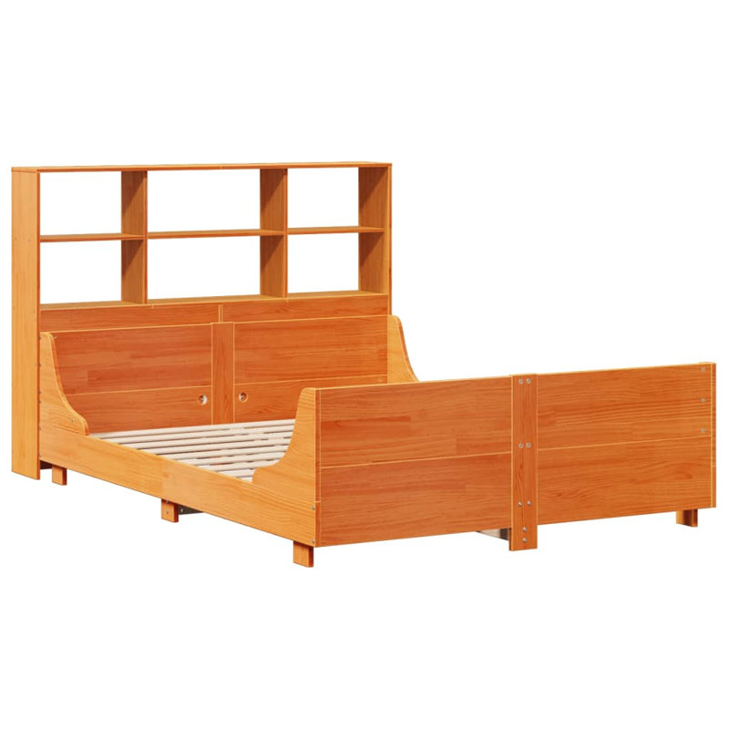 Boilleau Solid Wood Bed, 160 x 200 cm, Wax Brown