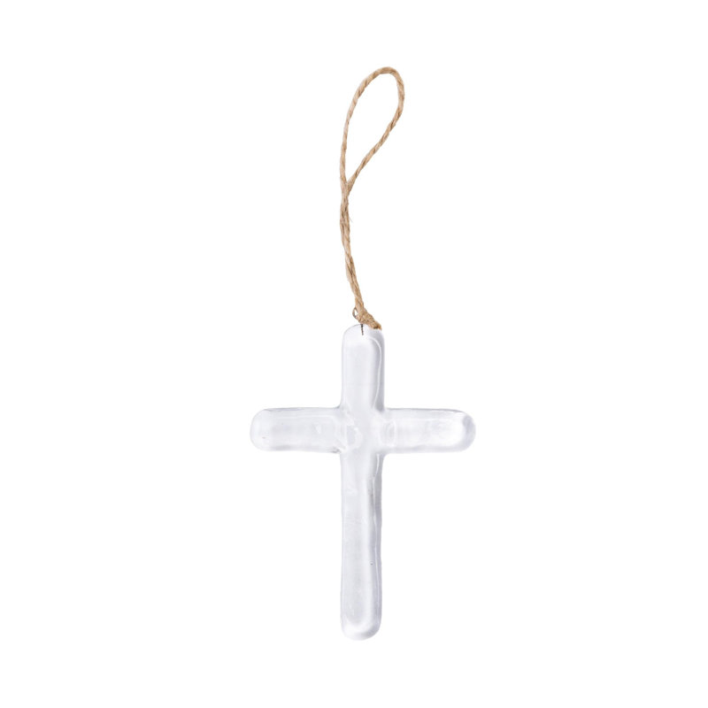 Glass Clear Cross w/Hanger Home Decorations Spring