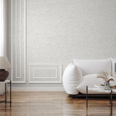 Papier peint tressé à motif géométrique en jute