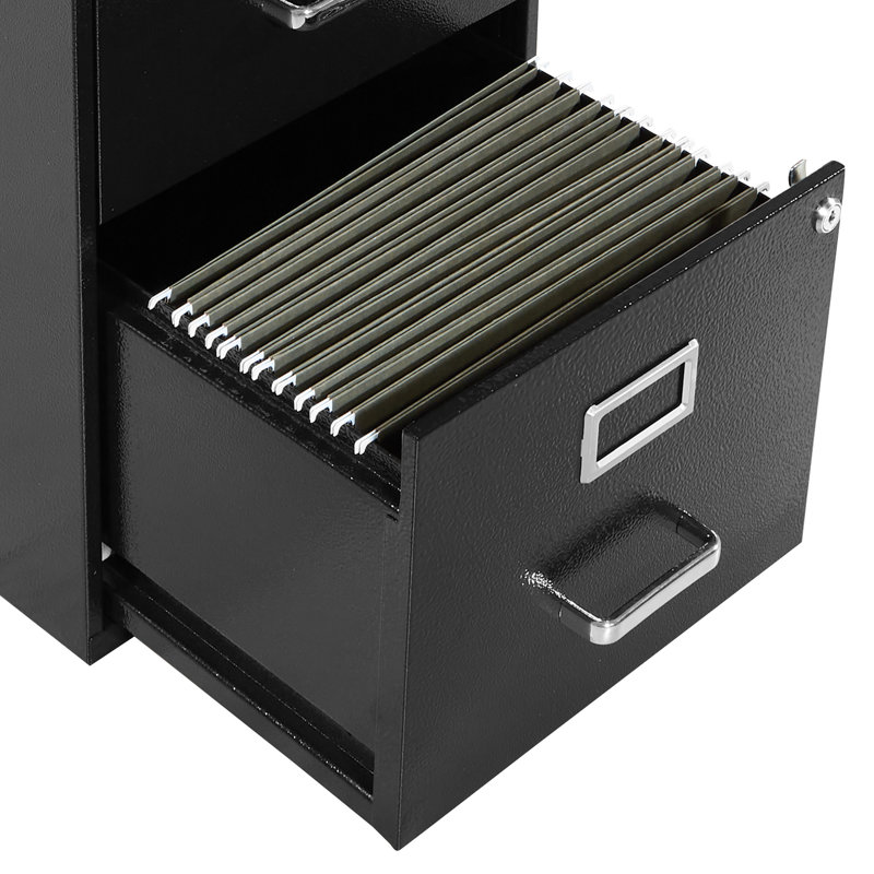 14.25'' Wide 2 -Drawer Steel File Cabinet, Black