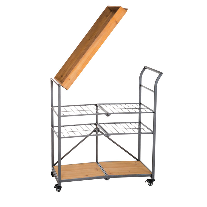 Chariot-bar pliant en bois Dovenby