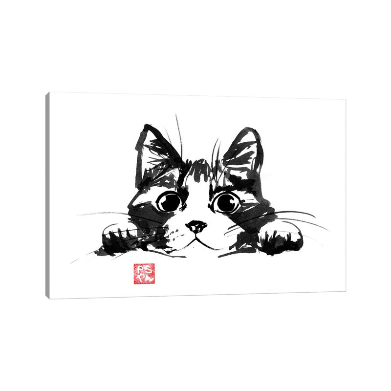 Playing Cat by Péchane - Print on Canvas, Wrapped Canvas, 66.04 cm H x 45.72 cm W x 3.175 cm D