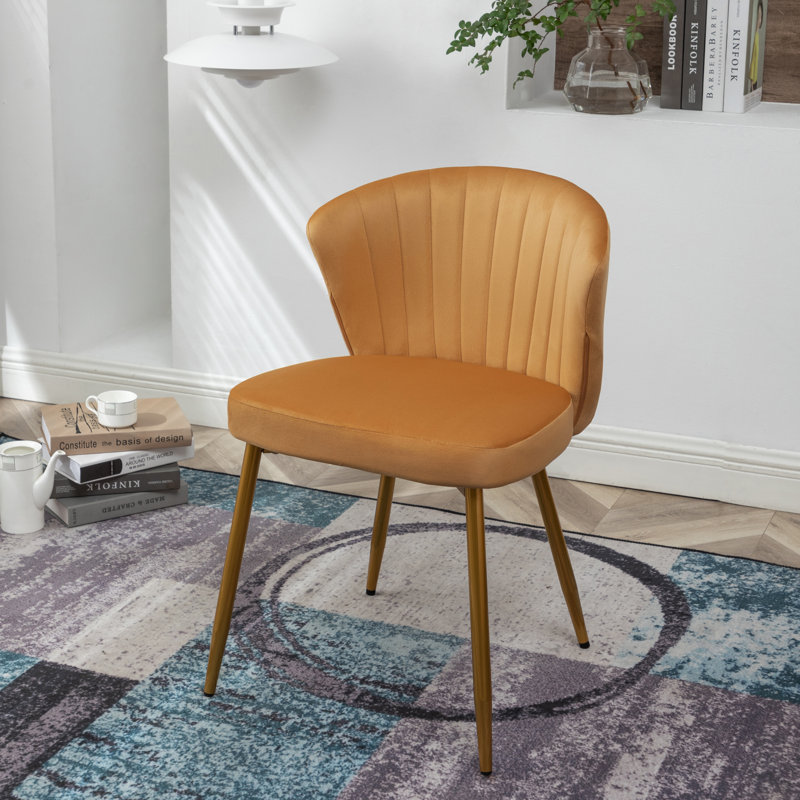 Rawl Upholstered Accent Chair, Gold Yellow Polyester
