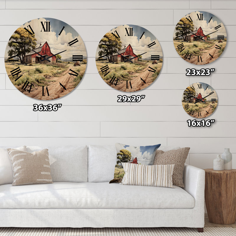 Horloge murale en bois massif Sturbridge, Grand