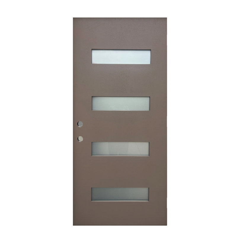 Dalle de porte extérieure en fibre de verre gris 36 po x 80 po - À droite vers l'intérieur, Droite