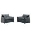 Ensemble de canapé à assise profonde en velours côtelé gris, luxueux et sophistiqué avec deux canapés profonds simples convenant au salon et au bureau