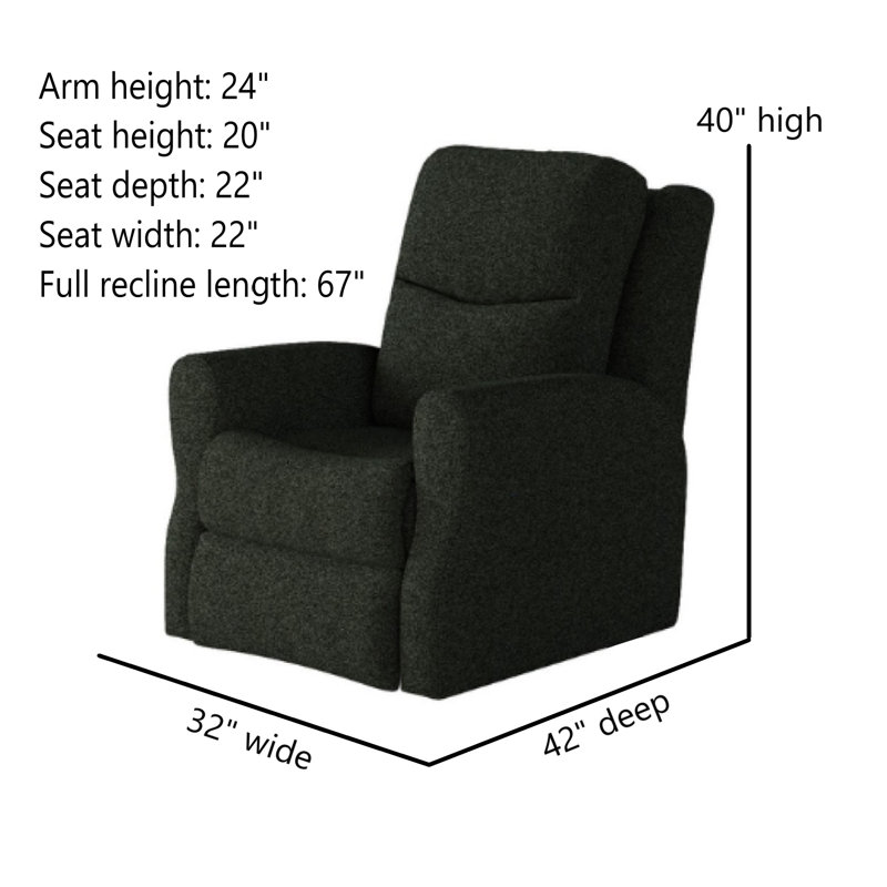 Fame zero clearance recliner  Recliner, Dark Gray Polyester, Wall Recliner