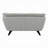 Naeli Loveseat, Rounded Light Gray Boucle, 65 Inch Solid Pine Wood