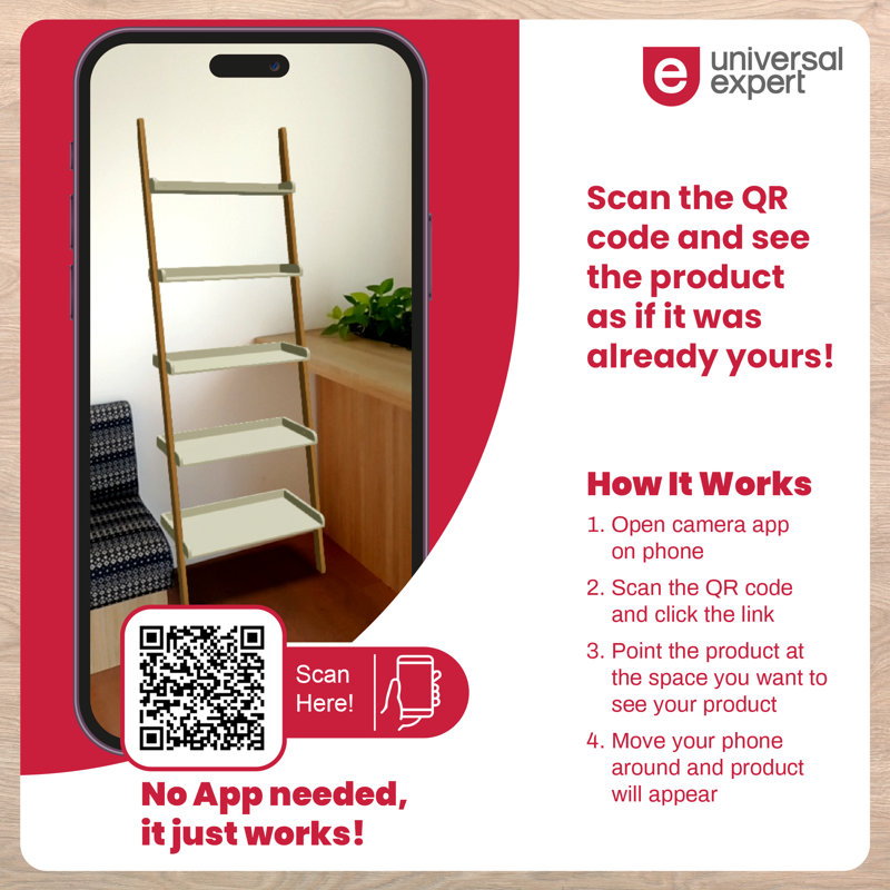 Universal Expert Modern Remus Ladder Bookshelf