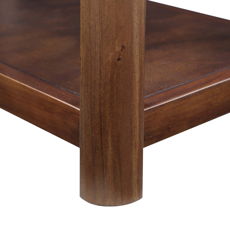 25'' Rectangular Farmhouse End Table With Storage Shelf, Sofa Side Table With Solid Wood Legs For Living Room, Bedroom, Office