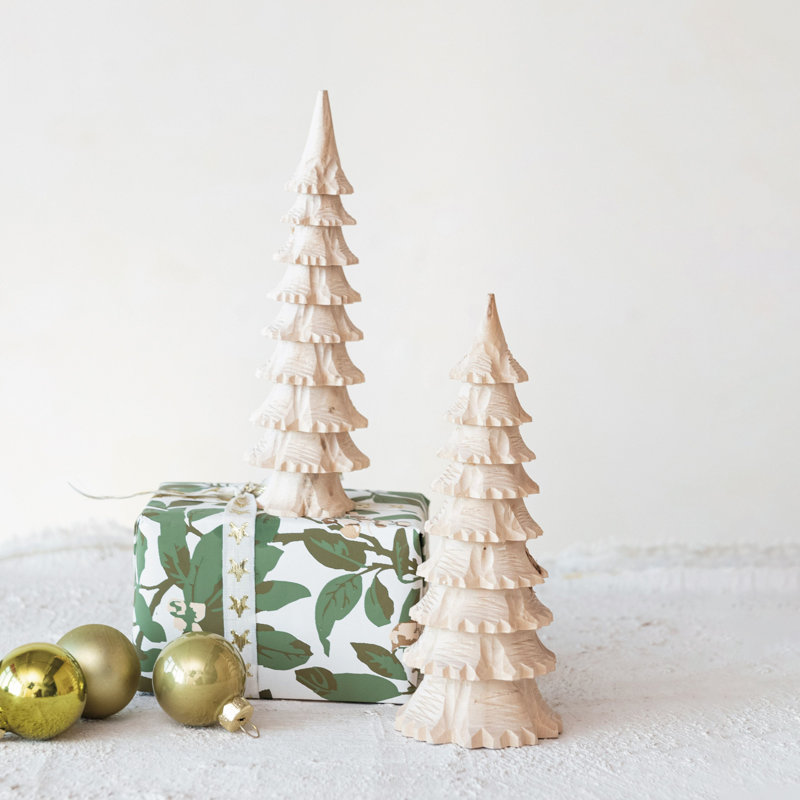 Décoration d'arbre en bois sculpté