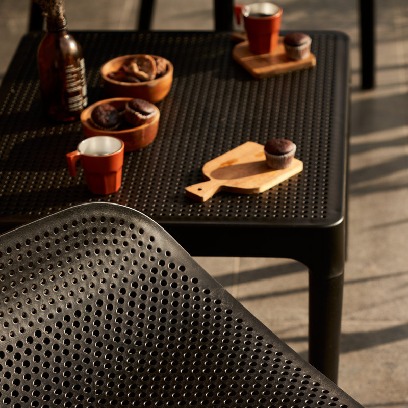 Farrah Rectangular Outdoor Coffee Table , 23.6'' in. W 19.6'' in. D, Black, 23.6"W x 15.7"H x 39.4"L