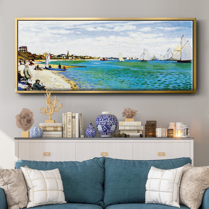 Regatta at Saint Adresse par Monet - Toile encadrée