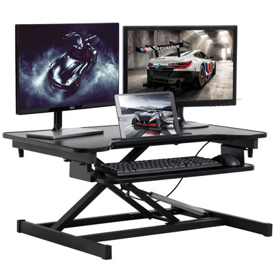 Adjustable Height Foldable Plastic / Acrylic Steel Computer Desk
