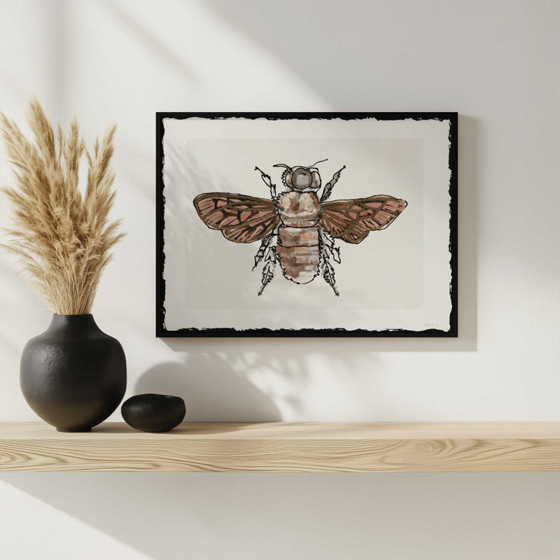 «Bee S croquis 1» par Stellar Design Studio, reproduction d'art, L 16 po x H 12 po, Doré, Impression encadrée