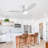 52 Inch Flush Mount Ceiling Fan Solid Wood Fan Blade Noiseless Reversible Motor Smart Remote Control With Light