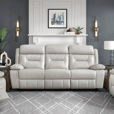 Upholstered 87 " Leather Match Sofa