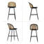 Upholstered Counter Stool with Metal Frame-1837350473-1837350472