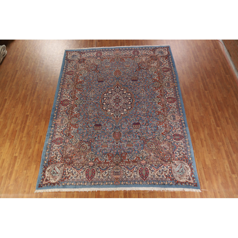 Tapis traditionnel bleu rétro 10 x 13