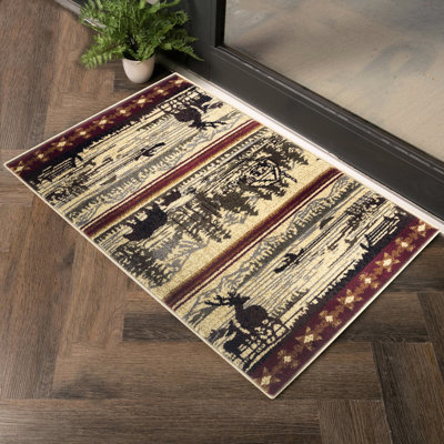 7 pi 10 po X 3 tapis en polypropylène crème, aux taches et aux égratignures