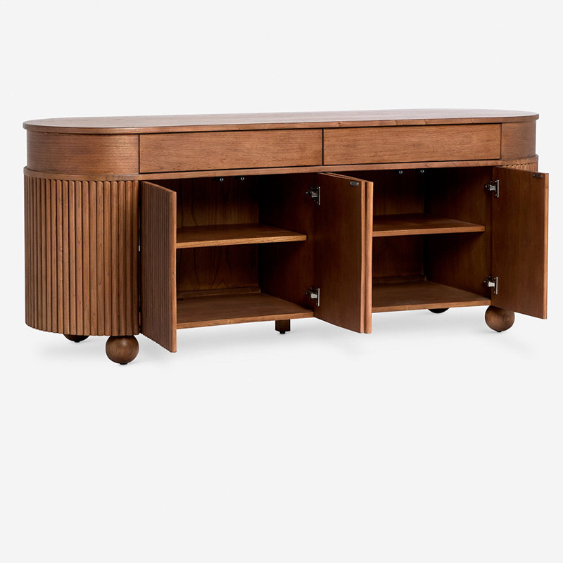 Armoire de rangement rétro de style français pour la vaisselle, H 29,92 po x l 78,74 po x P 19,69 po