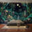 Night Jungle Wallpaper Astronauts Rocket Ship Removable Wall Decor-1720497377-1720497382