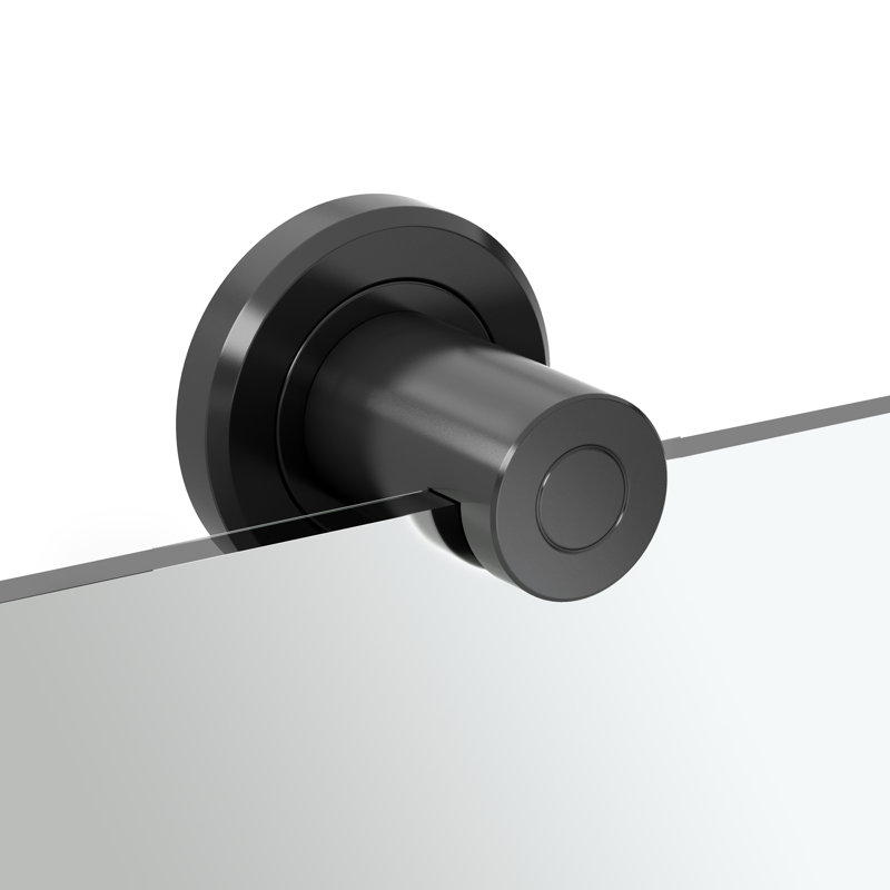 Latitude Wall Mount Frameless Rectangle Bathroom Vanity Mirror | Mount Landscape or Portrait, Matte Black