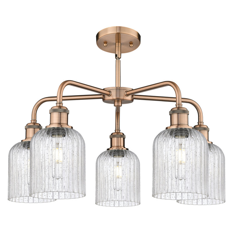 Lustre suspendu à 5 lumières de 23 po Ballston - Trig, Cuivre antique, Grainé