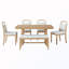 Ensemble de table de salle à manger 6 pièces avec 4 chaises rembourrées et 1 banc-131365964-131365967-131365969-131365971