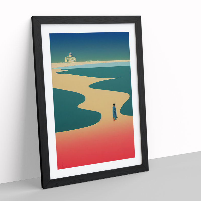 Beach Abstract No.5 - Single Picture Frame Print, Black Framed, 64cm H x 46cm W x 2cm D