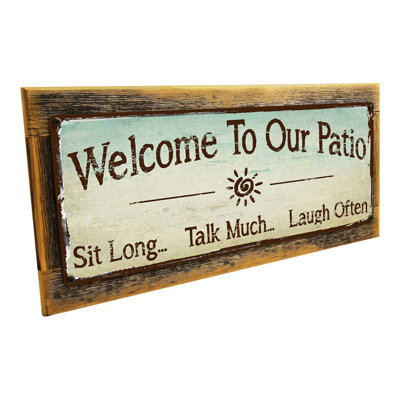 Framed Welcome To Our Patio Sign