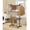 Séchoir à linge à 4 niveaux, pliable Séchoir à linge de 173 cm de hauteur, acier inoxydable, séchoir à linge à roulettes, séchoir à linge, usage intérieur / extérieur,