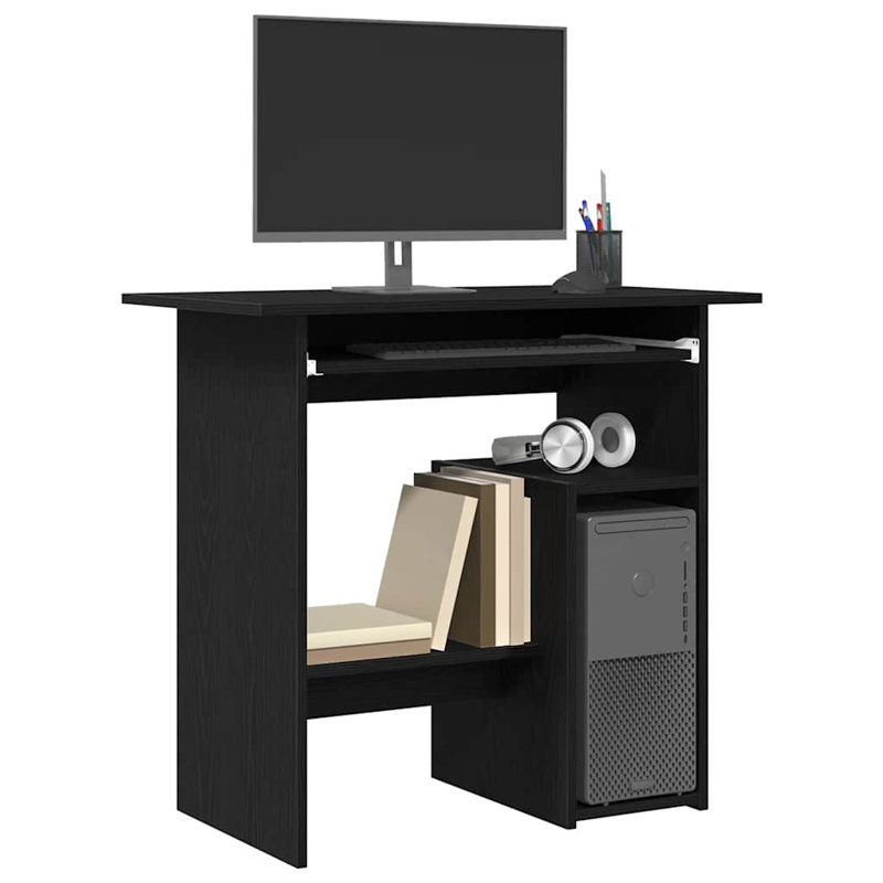 Desk Engineered Wood, Computer Desk, Black Oak