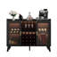 Armoire à vin à DEL avec support à vin, porte-verres et tablettes amovibles, buffet pour boissons alcoolisées et café