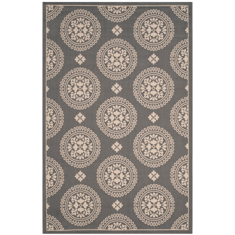Tapis d'intérieur / extérieur floral Colina Performance, Rectangle 6 pi 7 po x 9 pi 6 po