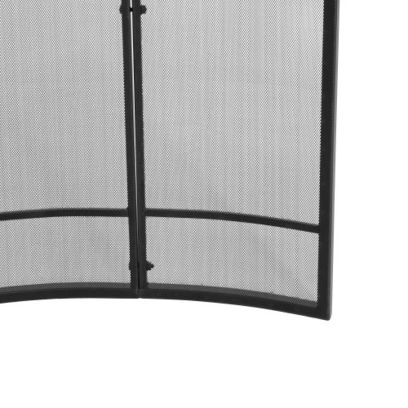 Iron Fireplace Screen, Noir mat