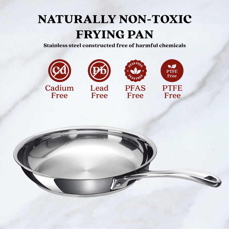Alva Chef 8" Stainless Steel Non-Toxic Frying Pan Skillet